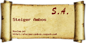 Steiger Ambos névjegykártya